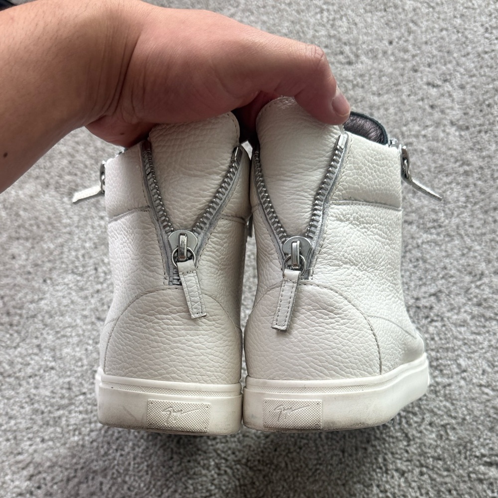 Giuseppe Zanotti White Leather High-Top Sneakers - Picture 5 of 9